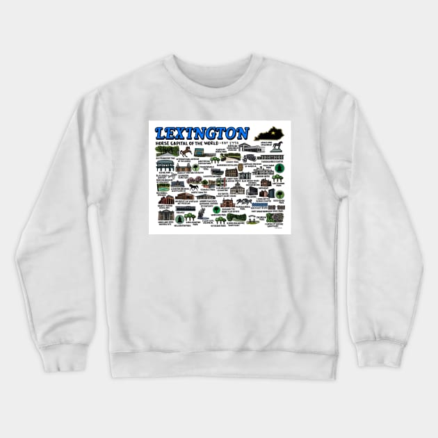 Lexington Map Art Crewneck Sweatshirt by fiberandgloss